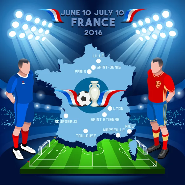 France 2016 Euro Championship — Stock Vector