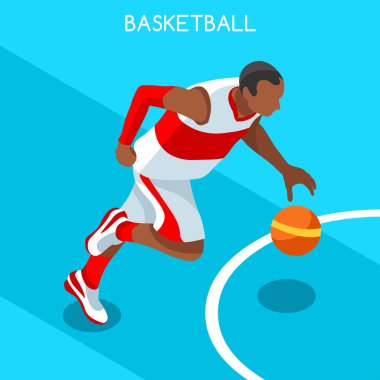 Basketbolcu Atlet Yaz Oyunları Simge Set.3d İzometrik Siyah BasketbolCu Athlete.Amerika Birleşik Devletleri Amerika Birleşik Devletleri Spor Müsabaka.Spor Sepeti Infographic Basketbol Vektör İllüstrasyon.