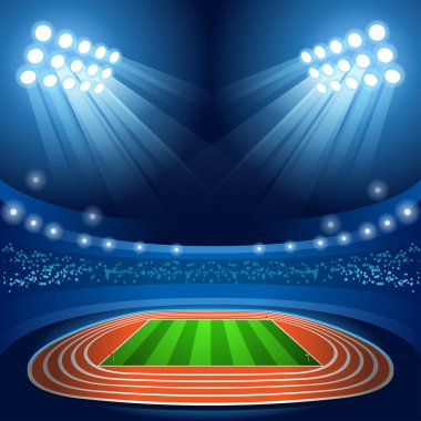 Olimpiyat Rio Brasil 2016 Stadyumu Arka Plan Yaz Oyunları Boş Alan Arka Plan Nocturnal Görünüm Vektör İllüstrasyon