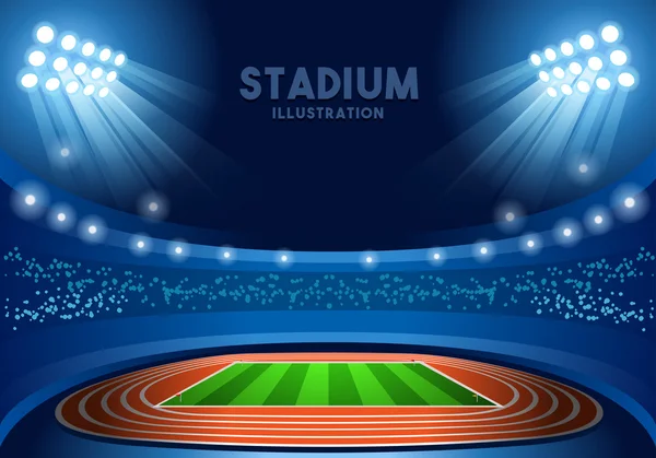 Olympisch, Paralympische, Rio, 2016, Olympische Rio Brasil 2016 stadion achtergrond zomer games leeg veld achtergrond nachtelijke weergave vector illustratie — Stockvector