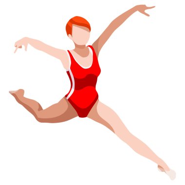 Olimpiyatlar Sanatsal Jimnastik Denge Kiriş Yaz Oyunları Simge Seti.3d Izometrik Jimnastik.Spor Şampiyonası Uluslararası Yarışması.Olimpiyatlar Spor Infografik Jimnastik Vektör İllüstrasyon.