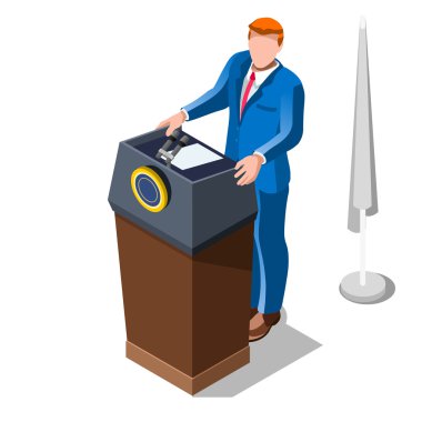 Election Infographic Lecture Theatre Vector Isometric People clipart