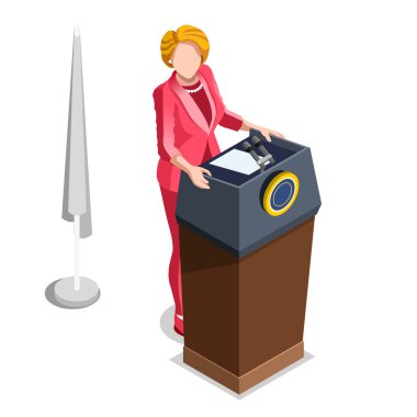 Election Infographic Politics Work Vector Isometric People clipart