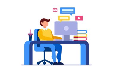 Evde Masa 'da ders çalışmak. Sınıf Çalışmaları, Egzersiz Kitabı. Öğrenci Odası Çalışma Konsepti.