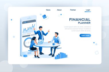 Hesaplama için vergi belgelerini doldurma karakteri. Karakterler grafik çizelgeleri hazırlıyor. Çizgi film vektör illüstrasyonunda muhasebe kavramı.