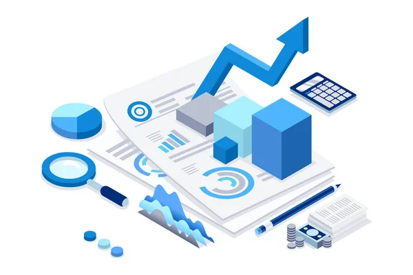 Filling Tax Documents Calculation Characters Preparing Graph Charts Accounting Concept — Stock Vector