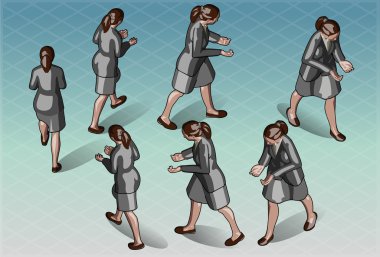 izometrik kadın bir şey taşıma