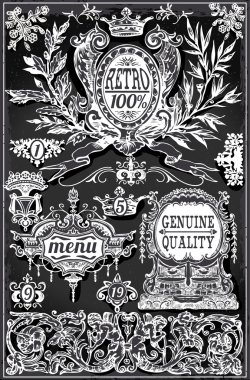retro Vintage blackboard etiketleri