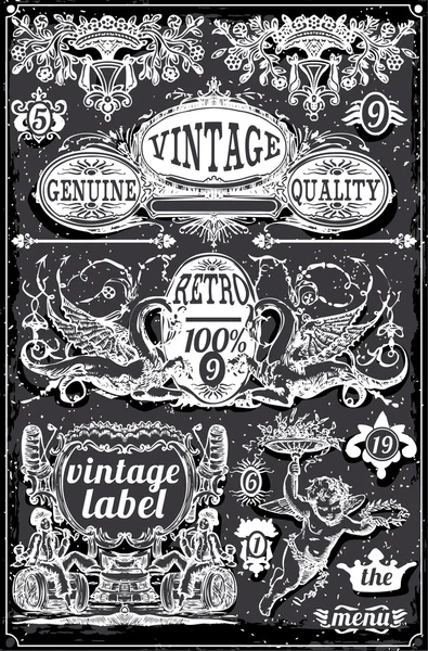 Vintage bord Banners en Labels — Stockvector