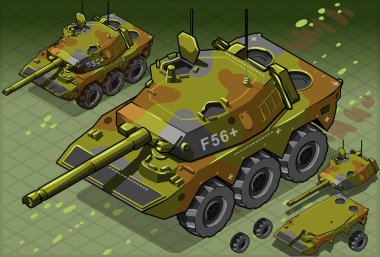 Isometric Tank Two Version clipart