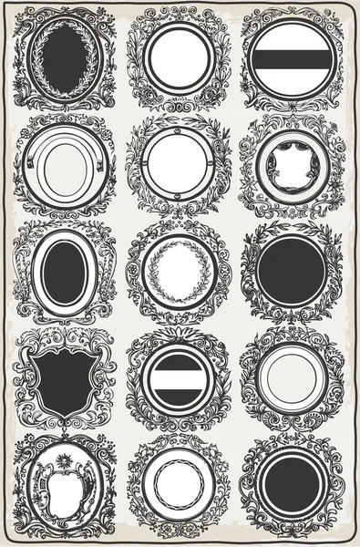 ロゴのビンテージ グラフィック花輪のセット — ストックベクタ