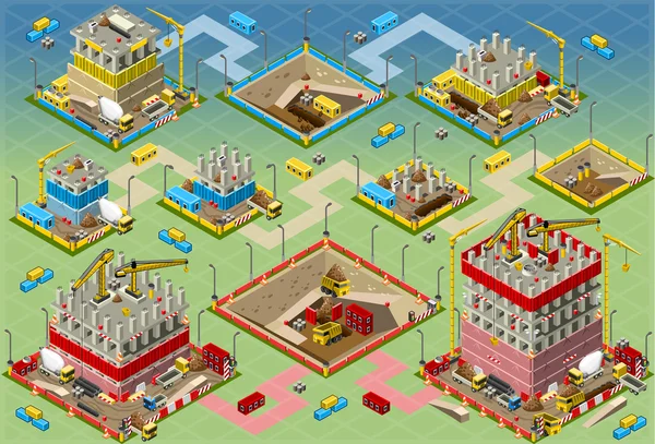 İzometrik bina inşaat Mega ayarlayın