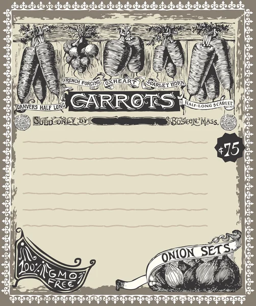 Greengrocer - Vintage Carrots Advertising — Stock Vector