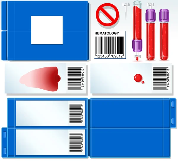 Hematologische test complete set — Stockvector