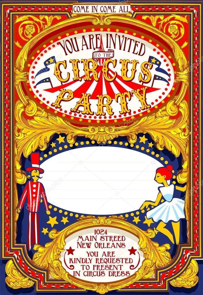 Poster Invite for Circus Party Carnival