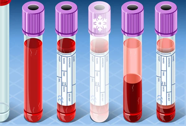 Isometric Biochemistry Test Complete Set — Stock Vector