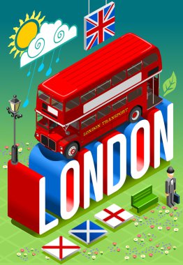 Londra Çift katlı alçak taban kartpostal
