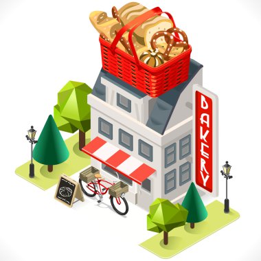 Fırın bina renk tonu simgesi Isometric1