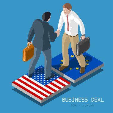 ABD Europe anlaşma insanlar izometrik