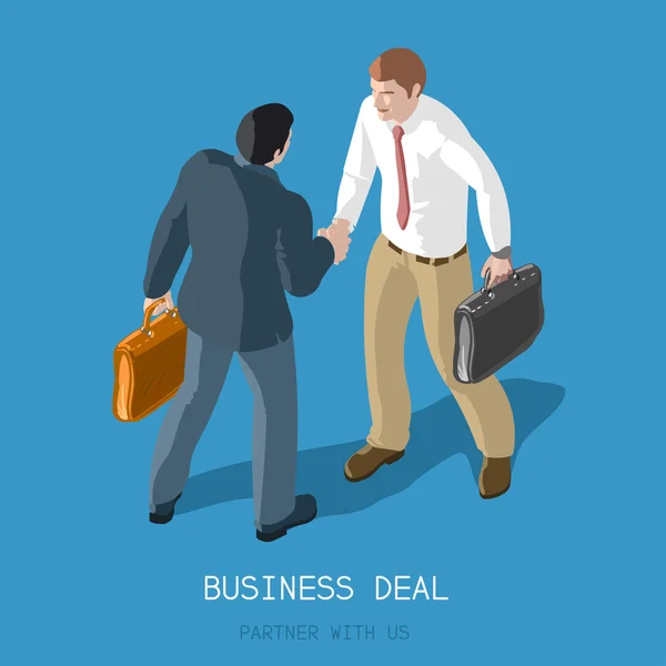 Business Deal People Isometric — Stock Vector