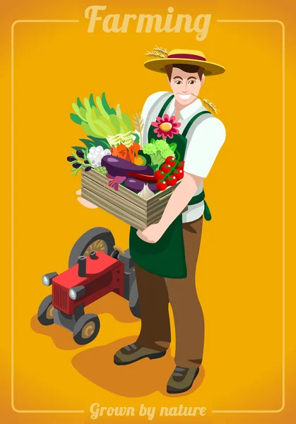 Farm Services People Isometric — 스톡 벡터