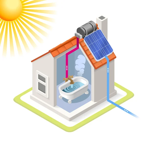 Cadeia energética 06 Construção Isométrica — Vetor de Stock