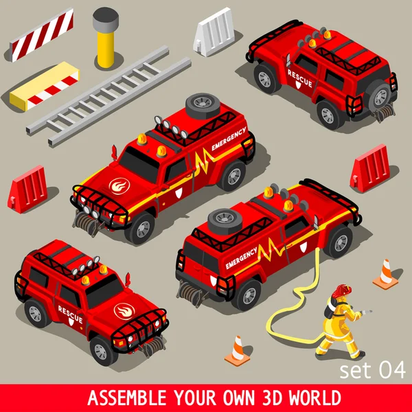 First Aid Vehicle Isometric — Stockvector
