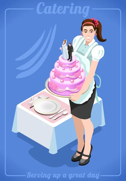 Catering Services People Isometric — Διανυσματικό Αρχείο