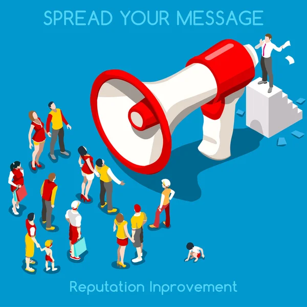 Concept de promotion sociale Isometric — Image vectorielle