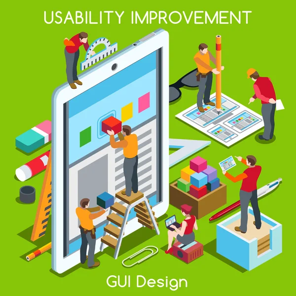 GUI design 03 People Isometric — Διανυσματικό Αρχείο
