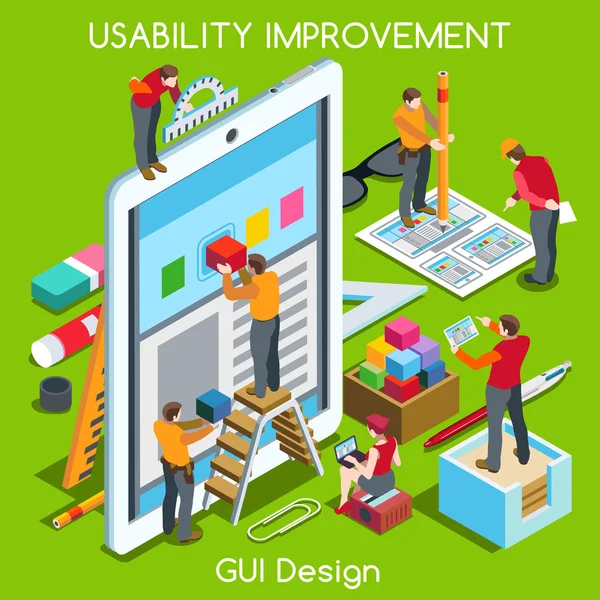 GUI design 03 People Isometric — Stock Vector