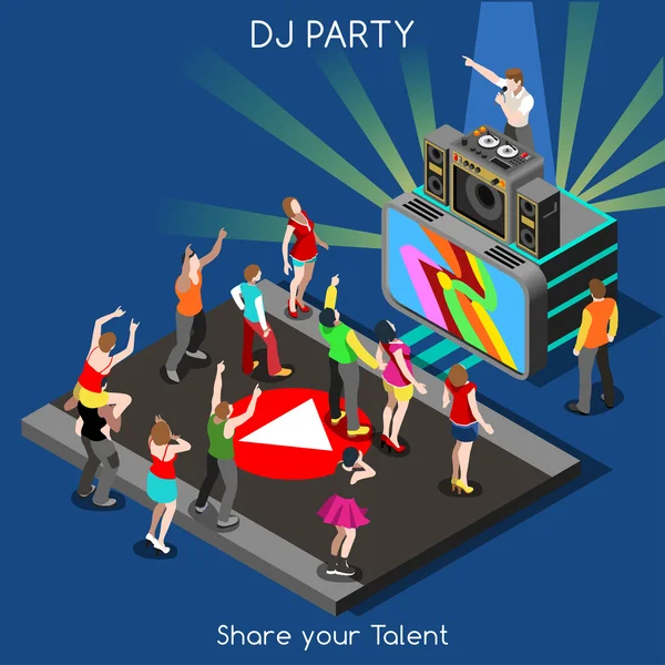 DJ Performance People — стоковый вектор