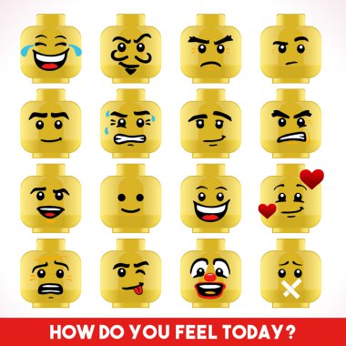 Oyuncak blok Emoji oyun izometrik