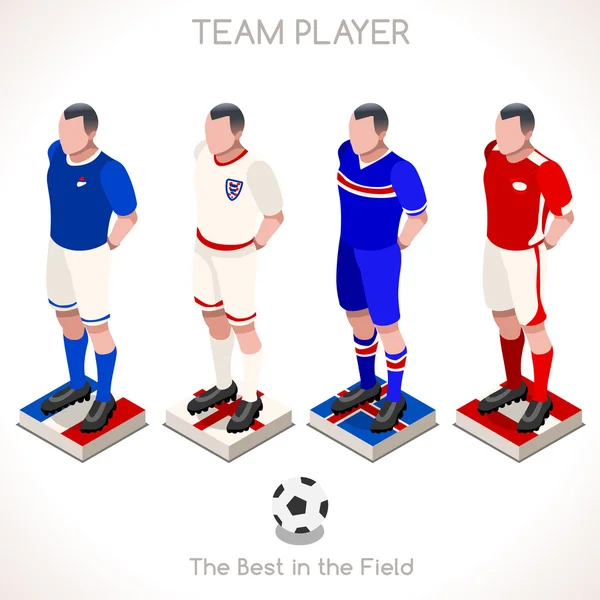 Football 03 Personnes Isometric — Image vectorielle