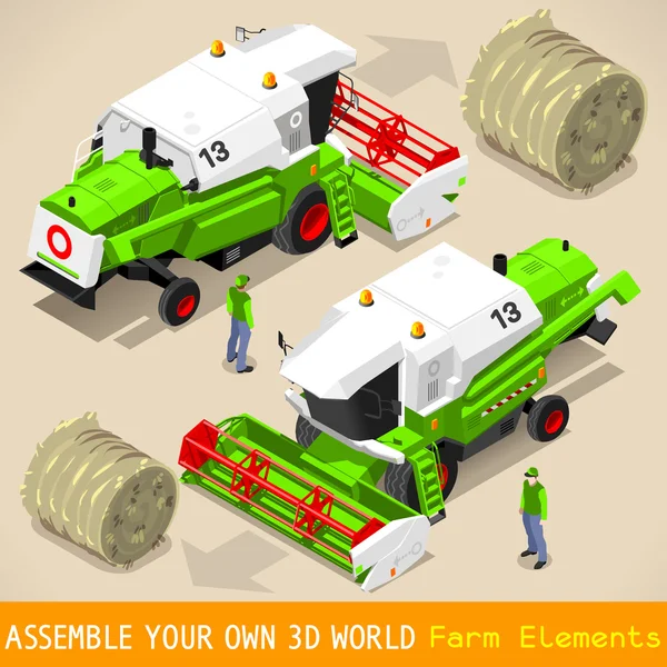 Thresher 03 Vehicle Isometric — 图库矢量图片