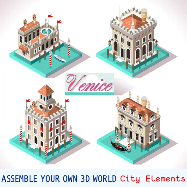 Veneza 02 Azulejos Isométricos — Vetor de Stock