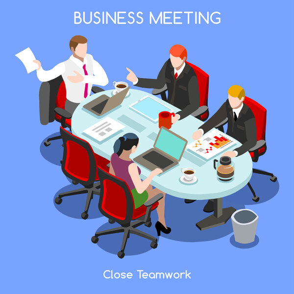 Business Room 03 People Isometric