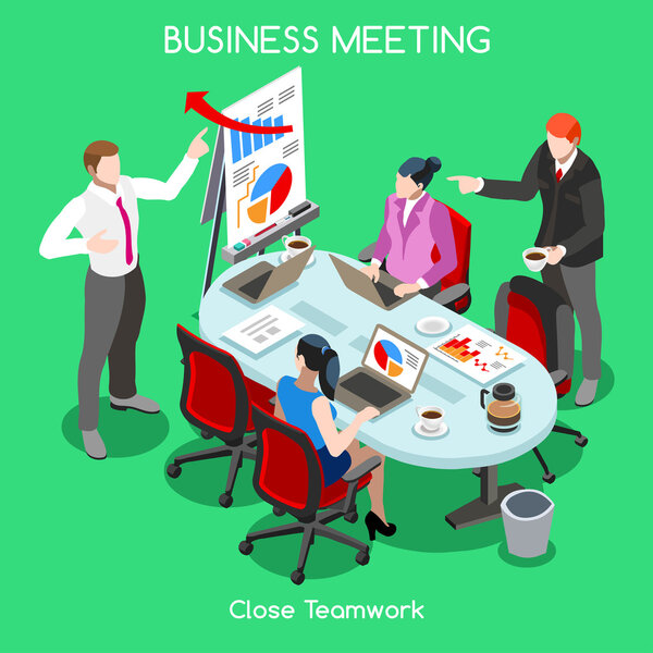 Business Room 04 People Isometric