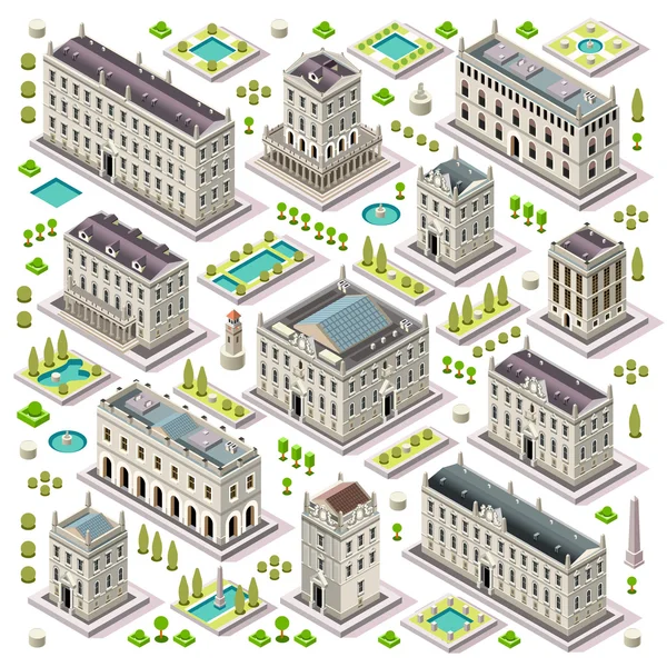 City Map Set 06 Tiles Isometric — Wektor stockowy