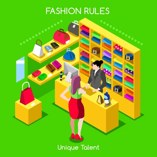 Fashion Moods 05 People Isometric — 스톡 벡터