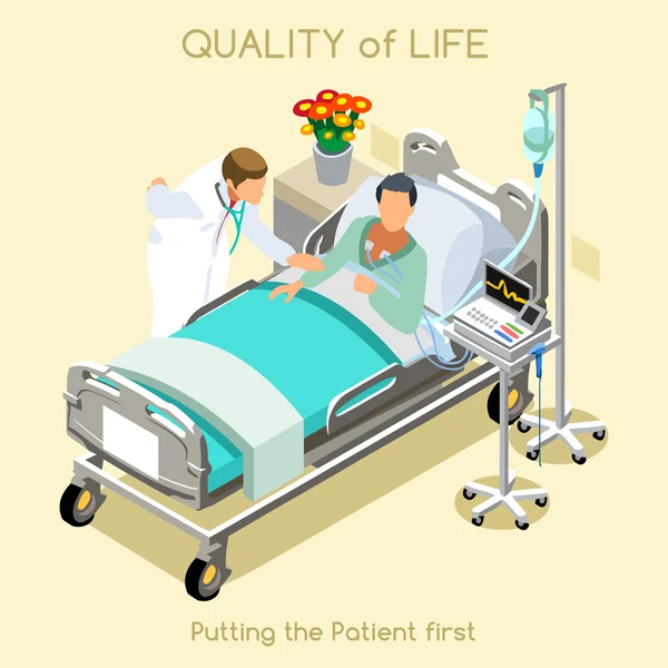 Patient Visit 01 People Isometric — Stockový vektor