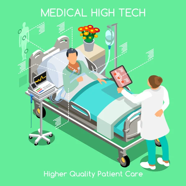 Visite aux patients 04 Personnes Isometric — Image vectorielle