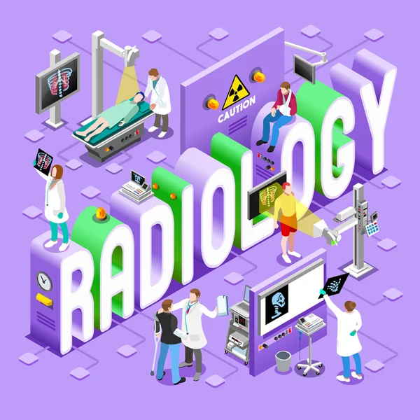 Radiologia 01 Conceito Isométrico — Vetor de Stock