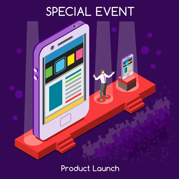 Special Event People Isometric — Stock Vector