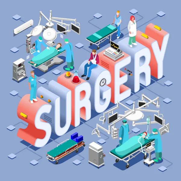 Surgery 01 Concept Isometric — Stock Vector