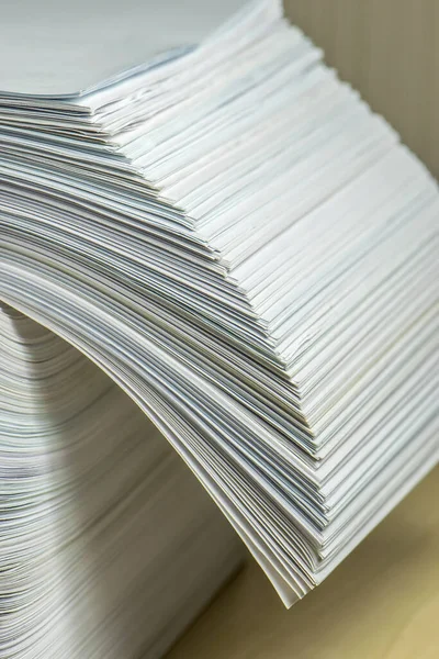 Bundels Balen Met Papieren Documenten Stapels Packs Stapel Het Bureau — Stockfoto
