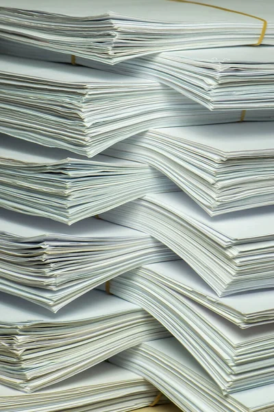 Bundles Bales Paper Documents Stacks Packs Pile Desk Office — Stock Photo, Image