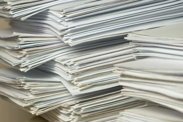 Bundles Bales Paper Documents Stacks Packs Pile Desk Office Waste — Stock Photo, Image