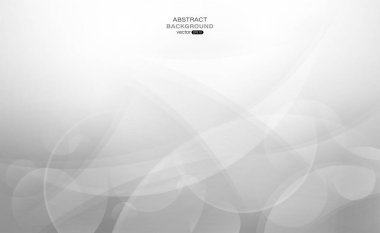 Soyut gri eğri ve ışık gradyan arkaplanda daire şeklinde. Vektör illüstrasyonu