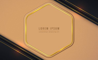 Abstract color geometric background with Hexagon frame. Applicable for card invitation, flyer, poster, cover design. Vector illustration